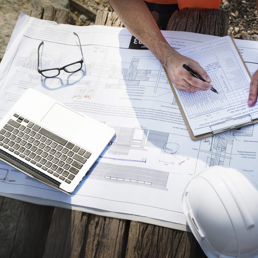 site engineer on a construction site